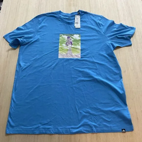 Adidas Mens T-Shirt Big Tall Boost Rocket Graphic Tee Pulse Blue 3XLT HK6760 New - Picture 6 of 10